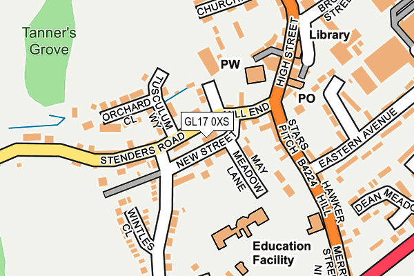 GL17 0XS map - OS OpenMap – Local (Ordnance Survey)