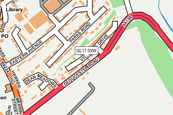 GL17 0XW map - OS OpenMap – Local (Ordnance Survey)