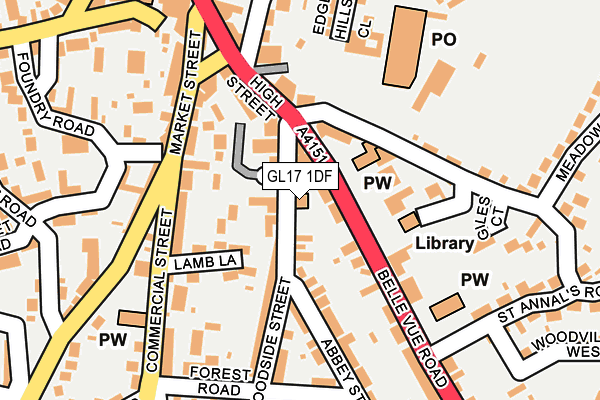 GL17 1DF map - OS OpenMap – Local (Ordnance Survey)