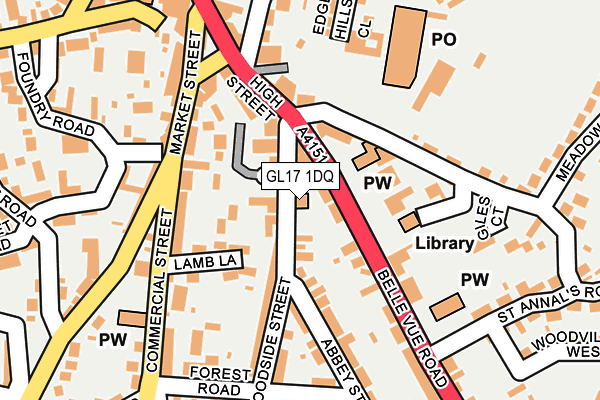 GL17 1DQ map - OS OpenMap – Local (Ordnance Survey)