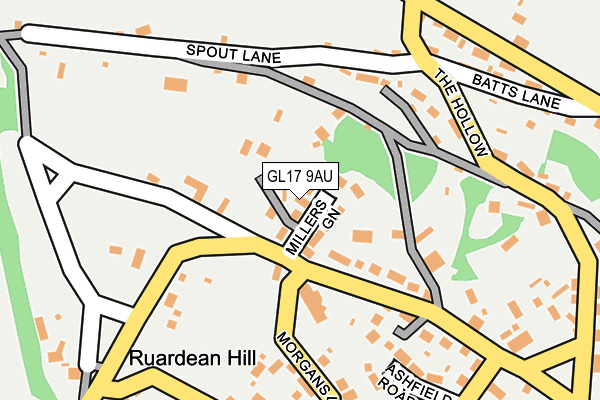 GL17 9AU map - OS OpenMap – Local (Ordnance Survey)