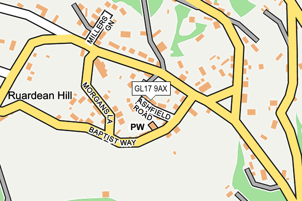 GL17 9AX map - OS OpenMap – Local (Ordnance Survey)