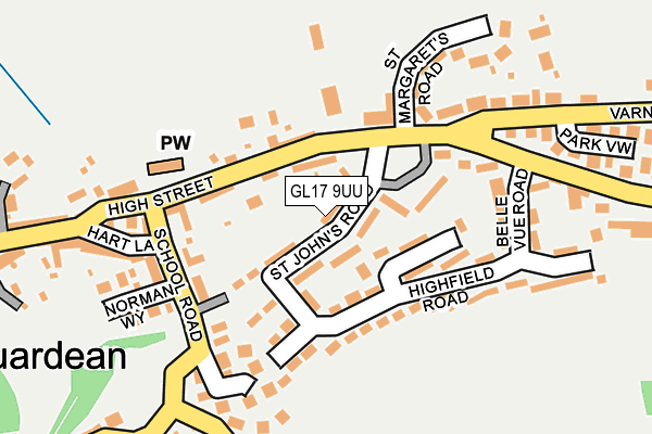 GL17 9UU map - OS OpenMap – Local (Ordnance Survey)