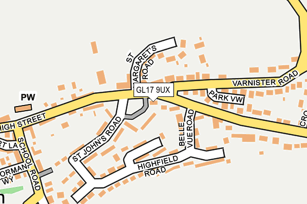 GL17 9UX map - OS OpenMap – Local (Ordnance Survey)