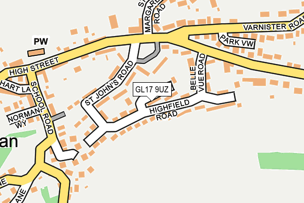 GL17 9UZ map - OS OpenMap – Local (Ordnance Survey)