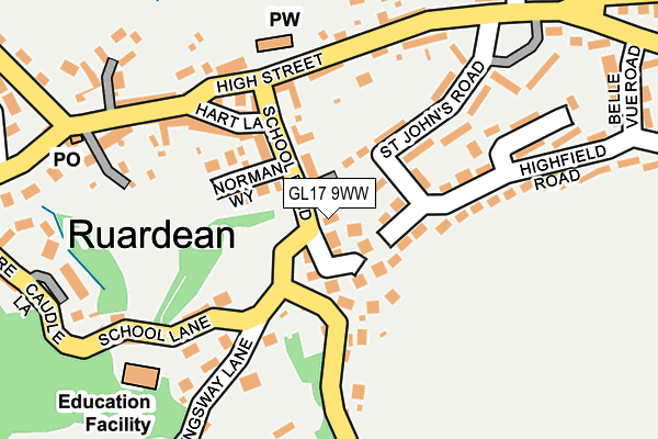 GL17 9WW map - OS OpenMap – Local (Ordnance Survey)