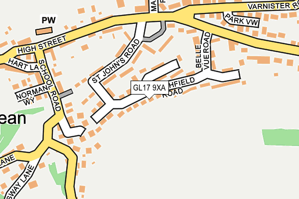 GL17 9XA map - OS OpenMap – Local (Ordnance Survey)