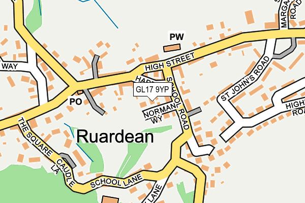 GL17 9YP map - OS OpenMap – Local (Ordnance Survey)