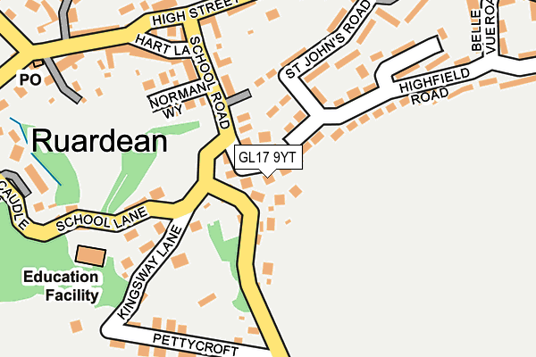 GL17 9YT map - OS OpenMap – Local (Ordnance Survey)