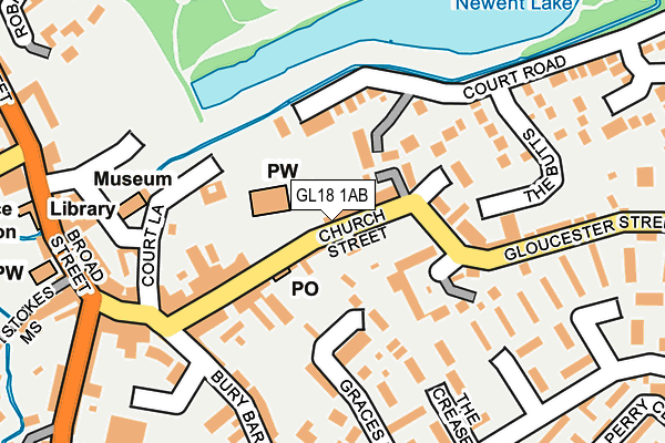 GL18 1AB map - OS OpenMap – Local (Ordnance Survey)