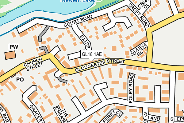 GL18 1AE map - OS OpenMap – Local (Ordnance Survey)