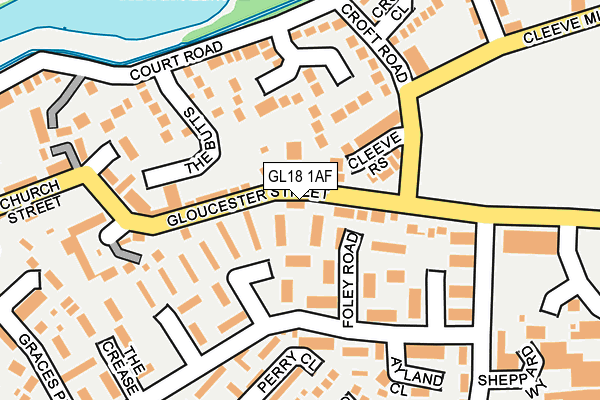 GL18 1AF map - OS OpenMap – Local (Ordnance Survey)