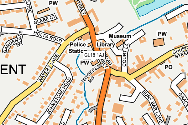 GL18 1AJ map - OS OpenMap – Local (Ordnance Survey)