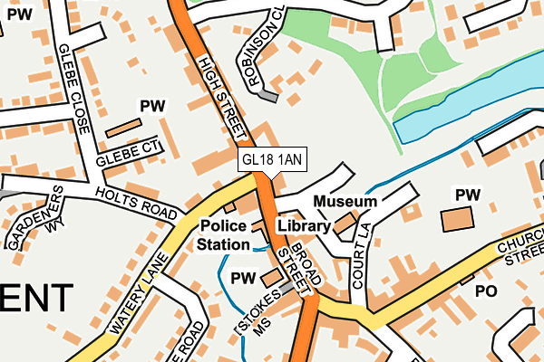 GL18 1AN map - OS OpenMap – Local (Ordnance Survey)
