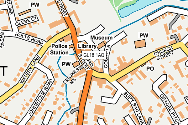 GL18 1AQ map - OS OpenMap – Local (Ordnance Survey)