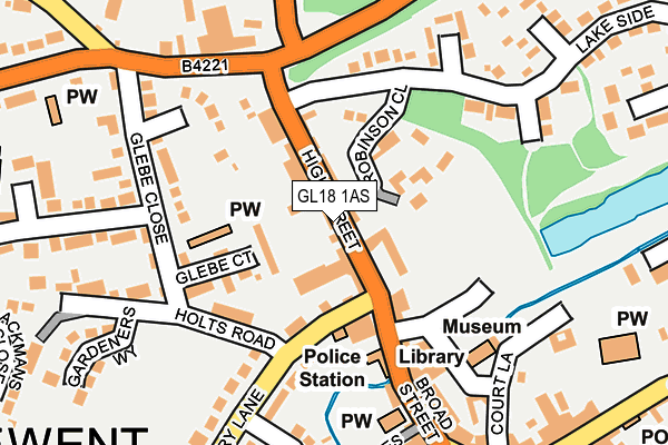 GL18 1AS map - OS OpenMap – Local (Ordnance Survey)