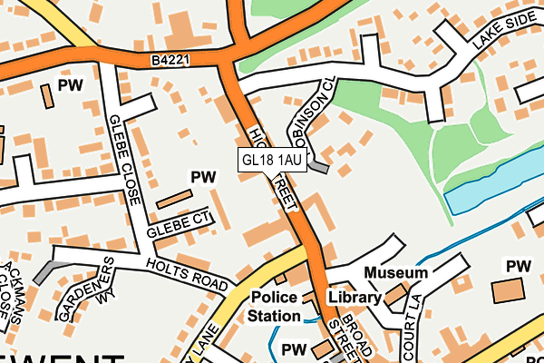 GL18 1AU map - OS OpenMap – Local (Ordnance Survey)