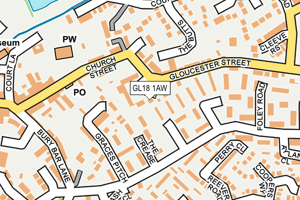 GL18 1AW map - OS OpenMap – Local (Ordnance Survey)