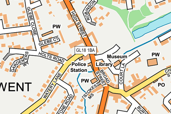 GL18 1BA map - OS OpenMap – Local (Ordnance Survey)
