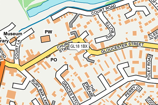 GL18 1BX map - OS OpenMap – Local (Ordnance Survey)