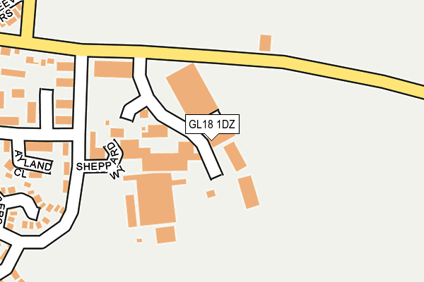 GL18 1DZ map - OS OpenMap – Local (Ordnance Survey)