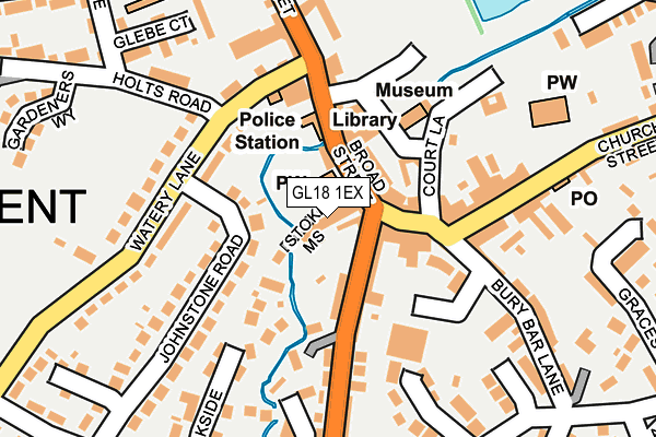 GL18 1EX map - OS OpenMap – Local (Ordnance Survey)
