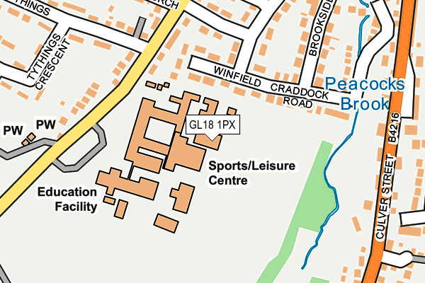GL18 1PX map - OS OpenMap – Local (Ordnance Survey)