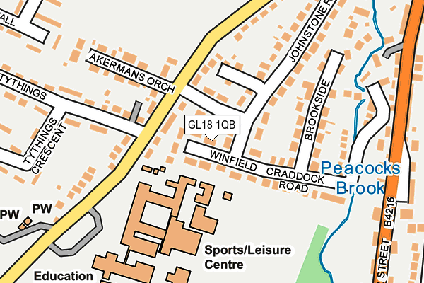 GL18 1QB map - OS OpenMap – Local (Ordnance Survey)