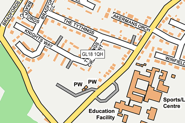 GL18 1QH map - OS OpenMap – Local (Ordnance Survey)