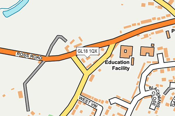 GL18 1QX map - OS OpenMap – Local (Ordnance Survey)