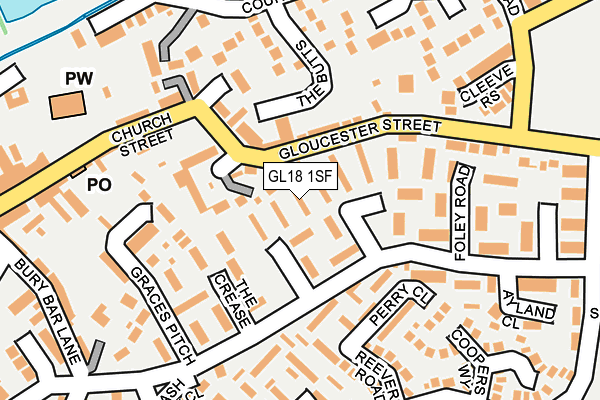 GL18 1SF map - OS OpenMap – Local (Ordnance Survey)