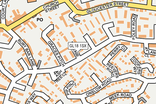 GL18 1SX map - OS OpenMap – Local (Ordnance Survey)