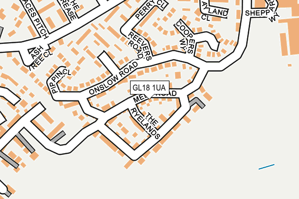 GL18 1UA map - OS OpenMap – Local (Ordnance Survey)