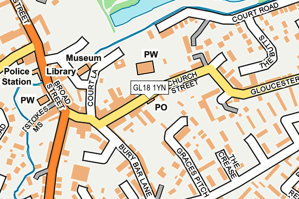 GL18 1YN map - OS OpenMap – Local (Ordnance Survey)