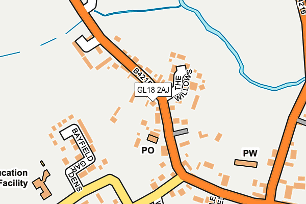 GL18 2AJ map - OS OpenMap – Local (Ordnance Survey)