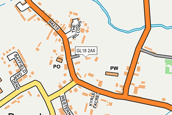 GL18 2AX map - OS OpenMap – Local (Ordnance Survey)