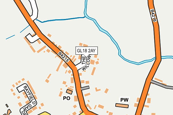 GL18 2AY map - OS OpenMap – Local (Ordnance Survey)