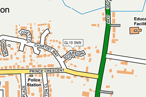 GL19 3NW map - OS OpenMap – Local (Ordnance Survey)