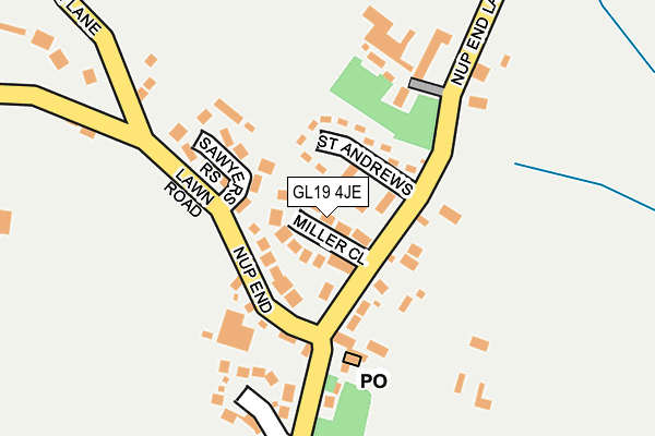 GL19 4JE map - OS OpenMap – Local (Ordnance Survey)