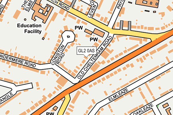 GL2 0AS map - OS OpenMap – Local (Ordnance Survey)