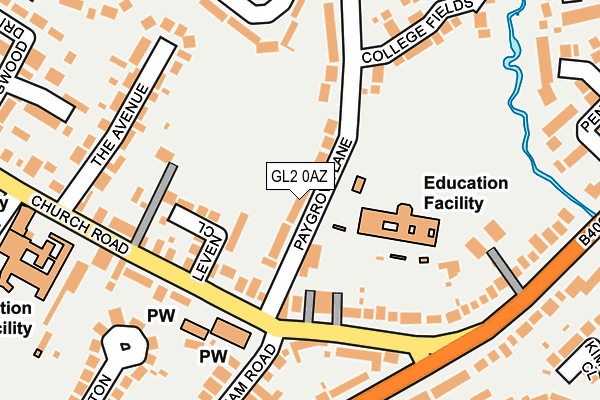GL2 0AZ map - OS OpenMap – Local (Ordnance Survey)