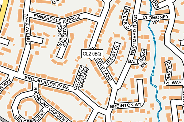 GL2 0BQ map - OS OpenMap – Local (Ordnance Survey)