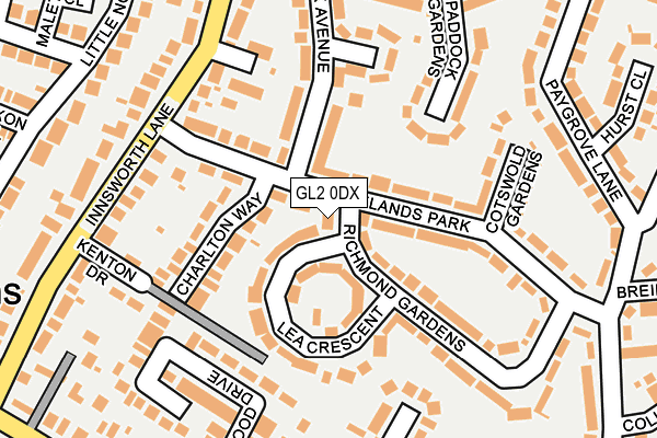 GL2 0DX map - OS OpenMap – Local (Ordnance Survey)