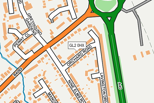 GL2 0HX map - OS OpenMap – Local (Ordnance Survey)