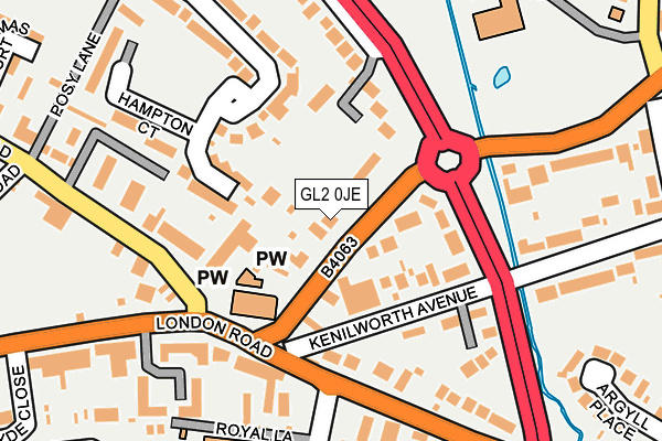 GL2 0JE map - OS OpenMap – Local (Ordnance Survey)