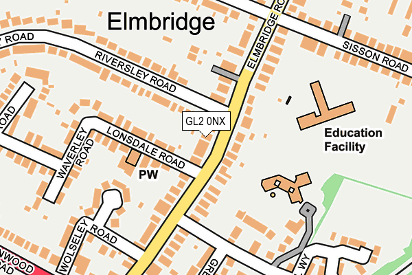 GL2 0NX map - OS OpenMap – Local (Ordnance Survey)