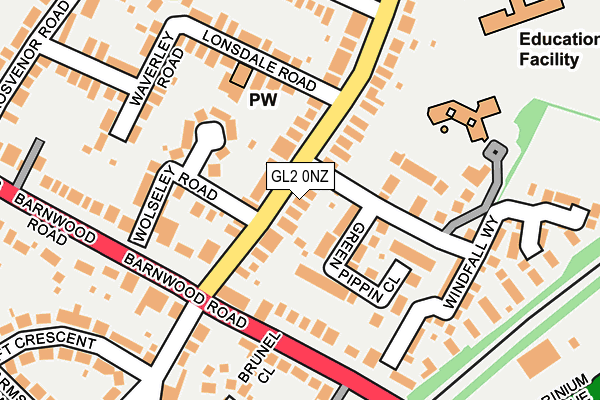 GL2 0NZ map - OS OpenMap – Local (Ordnance Survey)