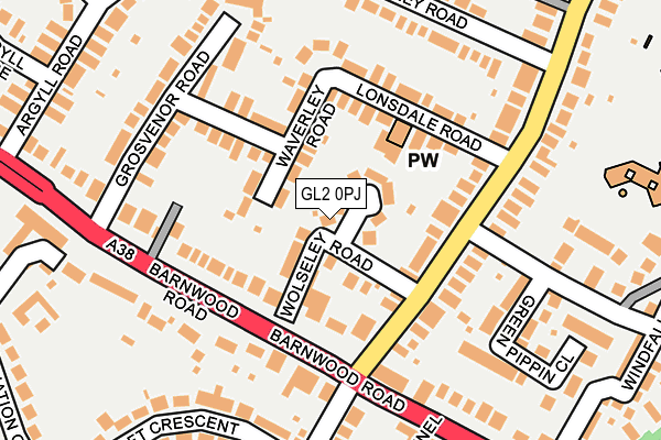 GL2 0PJ map - OS OpenMap – Local (Ordnance Survey)