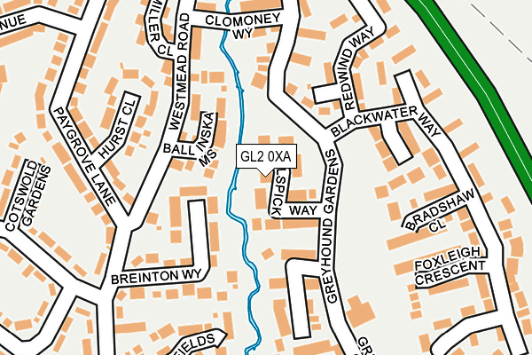 GL2 0XA map - OS OpenMap – Local (Ordnance Survey)
