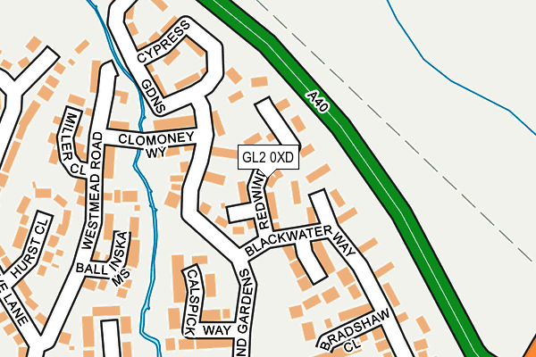 GL2 0XD map - OS OpenMap – Local (Ordnance Survey)